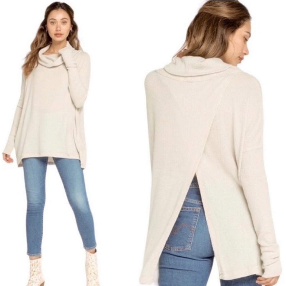 Nwt Large Free People | Juicy Long Sleeve Stone Sweater
